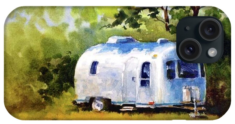 Airstream iPhone Case featuring the painting Classic Camper by Tina Bohlman