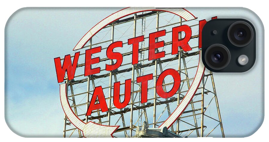 Western Auto Sign iPhone Case featuring the photograph Classic Western Auto Sign by Mike McGlothlen