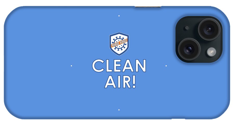 Clean Air iPhone Case featuring the digital art CLEAN AIR Purge Virus by Charlie Szoradi