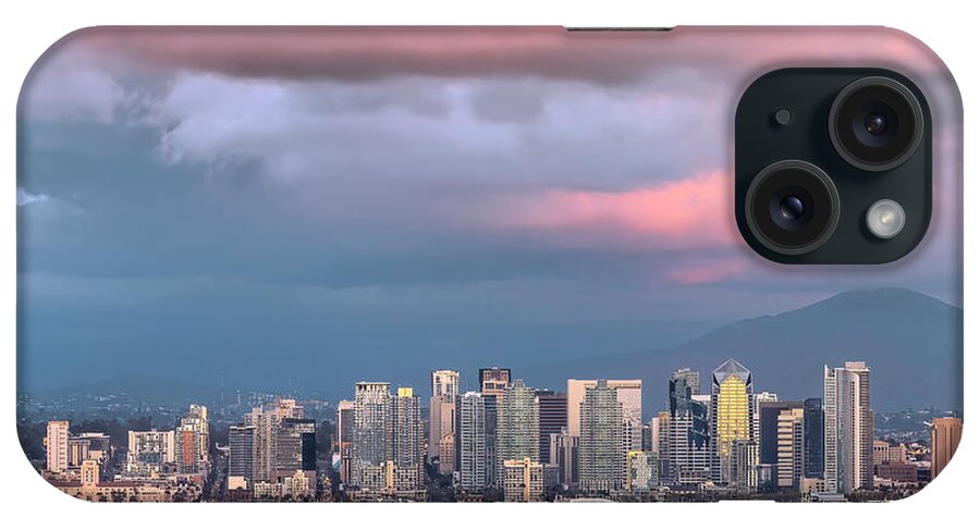 San Diego Sunset Storm Pink iPhone Case featuring the photograph Clearing Storm by Dan McGeorge