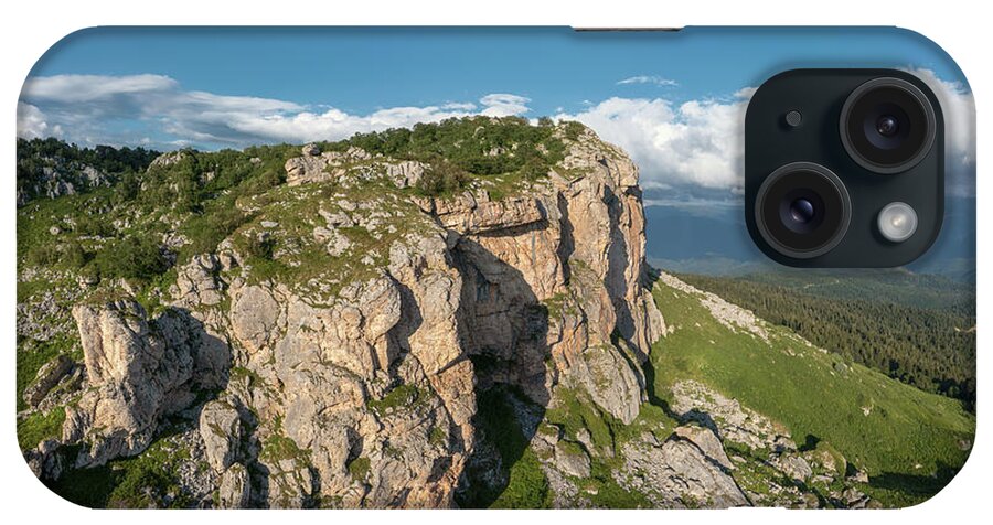 Mountain iPhone Case featuring the photograph Cliff plateau in Caucasus Mountains by Mikhail Kokhanchikov