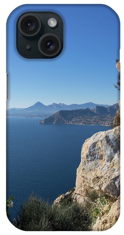 Mediterranean Coast iPhone Case featuring the photograph Cliffs, blue sky and the Mediterranean Sea by Adriana Mueller