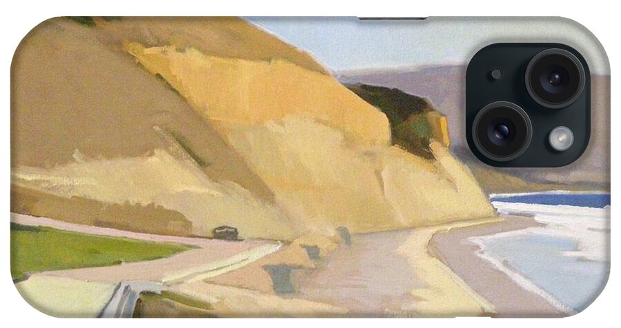 Torrey Pines State Beach iPhone Case featuring the painting Cliffs of Torrey Pines State Beach by Paul Strahm