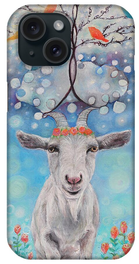 Goat iPhone Case featuring the painting Climb on Me by Manami Lingerfelt