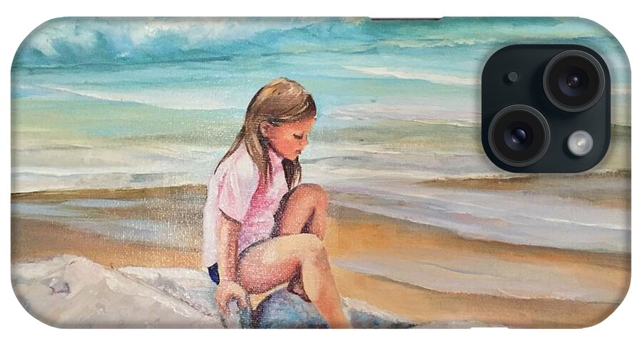 Beach iPhone Case featuring the painting Climbing on the Rocks by Judy Rixom