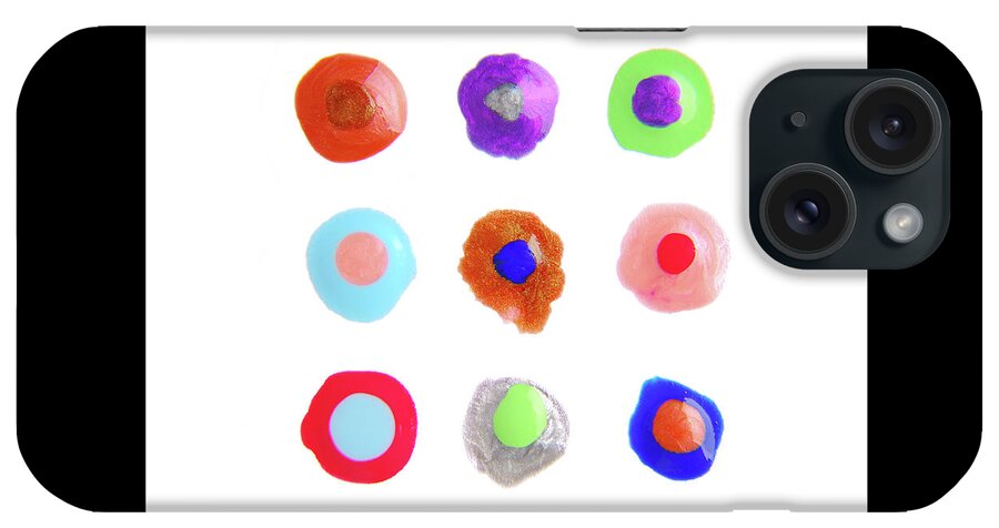 Nail Polish iPhone Case featuring the photograph Close Up Of Color Drops Isolated On White by Severija Kirilovaite