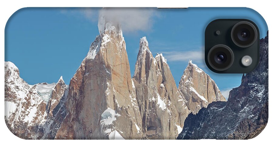 Andes iPhone Case featuring the photograph Close view of Cerro Torre, Egger Torre and aguja Stanhard by Henri Leduc