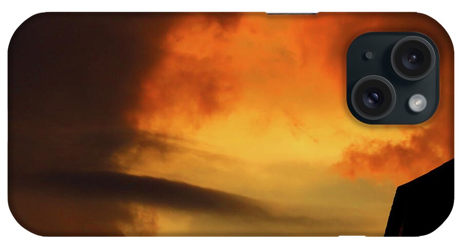 Clouds iPhone Case featuring the photograph Cloud Portal at Sunset by Linda Stern