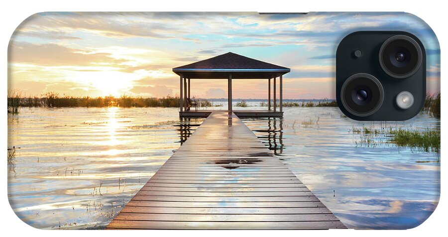 Dock iPhone Case featuring the photograph Cloud Reflections by Debra and Dave Vanderlaan