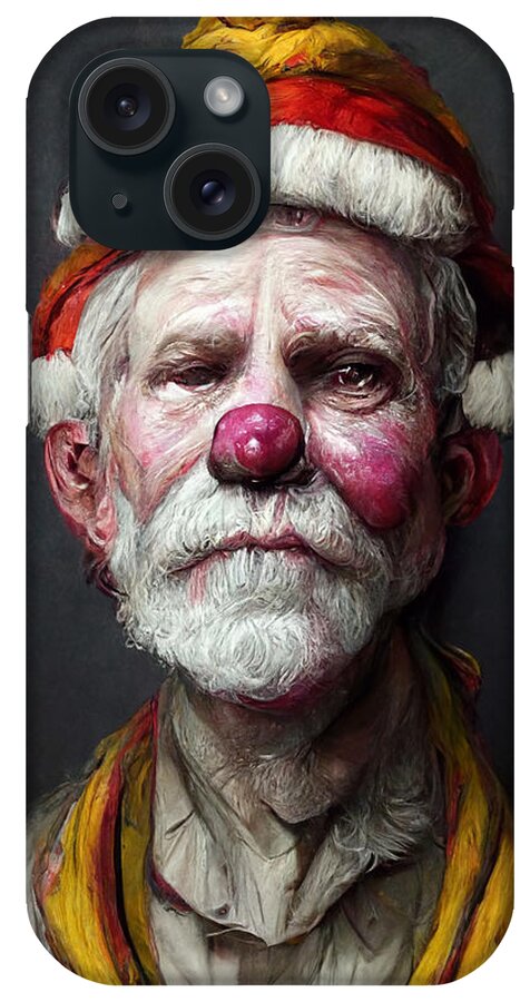 Santa Clown iPhone Case featuring the digital art Clown Santa Clause by Trevor Slauenwhite