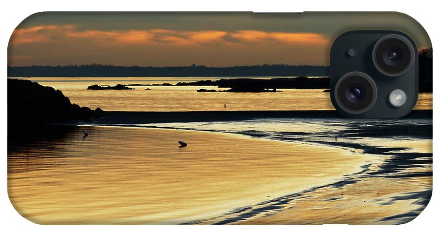 Coastal iPhone Case featuring the photograph Coastal Seascape Golden light Sunset Beauty by Carol F Austin