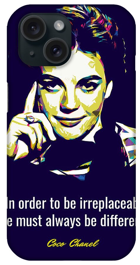 Coco Chanel Quotes Poster iPhone Case by Miller Cook - Pixels