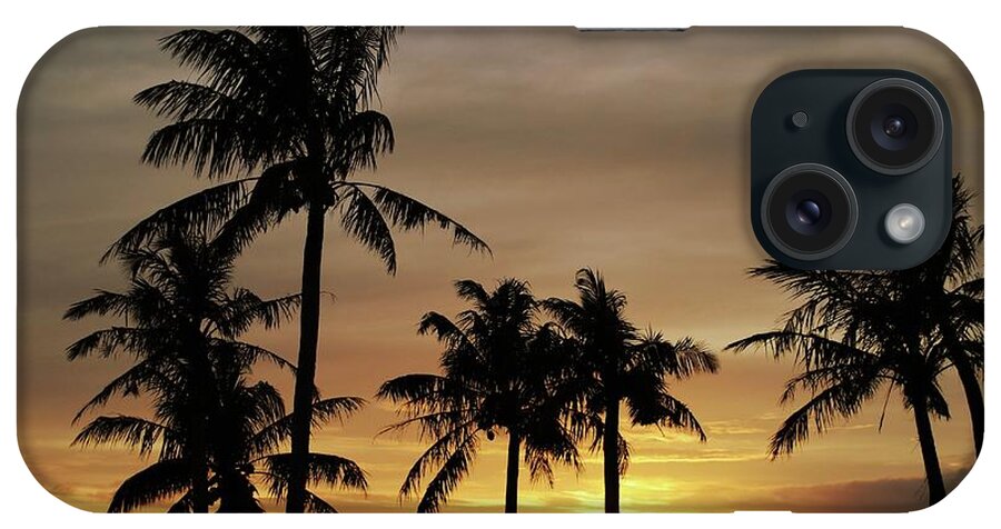 Coconut iPhone Case featuring the photograph Coconut trees at sunset by On da Raks