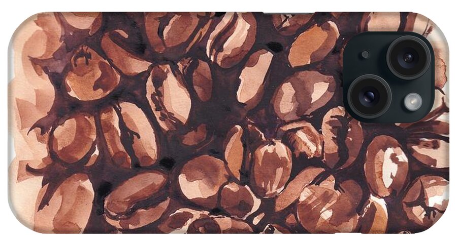 Coffee iPhone Case featuring the painting Cofee Beans by George Cret