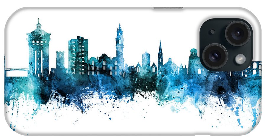 Colchester iPhone Case featuring the digital art Colchester England Skyline #39 by Michael Tompsett