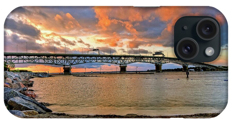 Coleman Bridge iPhone Case featuring the photograph Coleman Bridge at Sunset by Jerry Gammon
