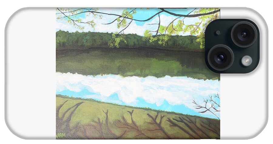  iPhone Case featuring the painting Collins Pond by Jam Art