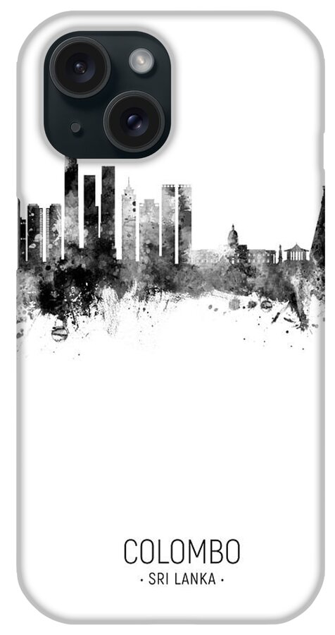 Colombo iPhone Case featuring the digital art Colombo Sri Lanka Skyline #05 by Michael Tompsett
