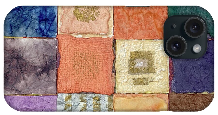 Collage iPhone Case featuring the mixed media Color Squares by Lisa Tennant