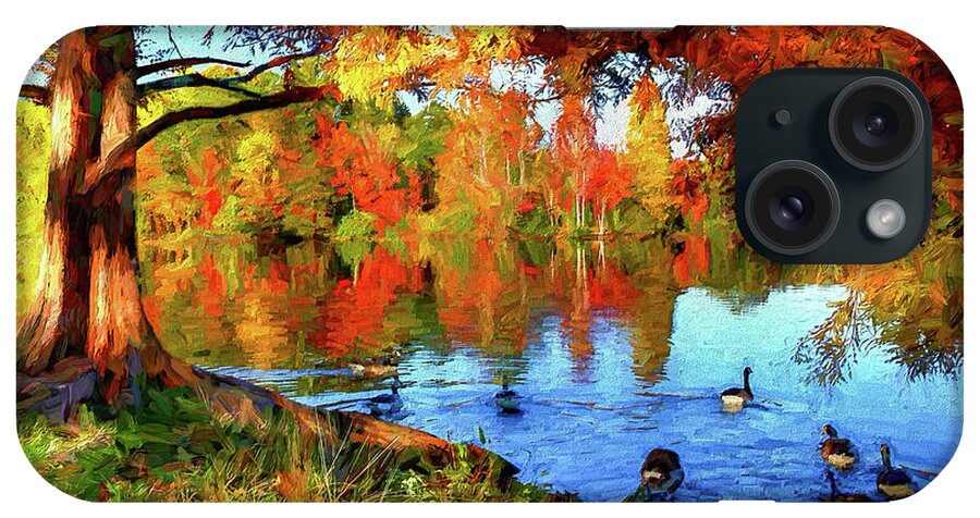 North Carolina iPhone Case featuring the photograph Colorful Autumn on the Lake ap by Dan Carmichael