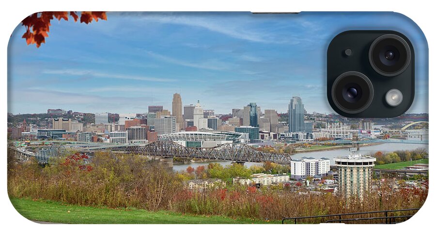 Autumn iPhone Case featuring the photograph Colorful Cincinnati Skyline by Ed Taylor