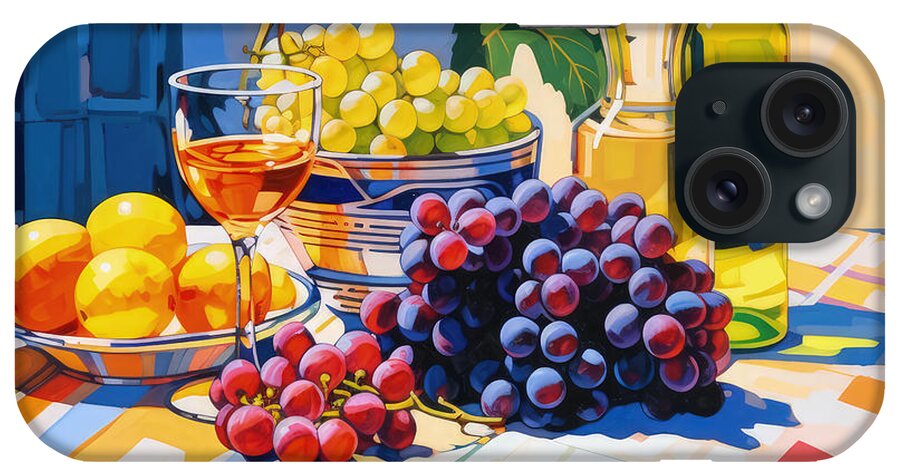 Grapes iPhone Case featuring the painting Colorful Grapes Art by Lourry Legarde