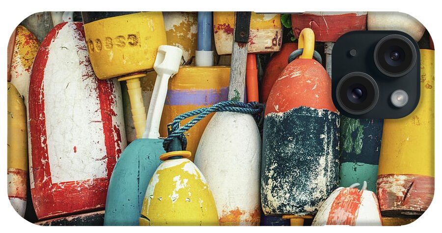 Lobster Buoys iPhone Case featuring the photograph Colorful Lobster Buoys by Gregory Ballos