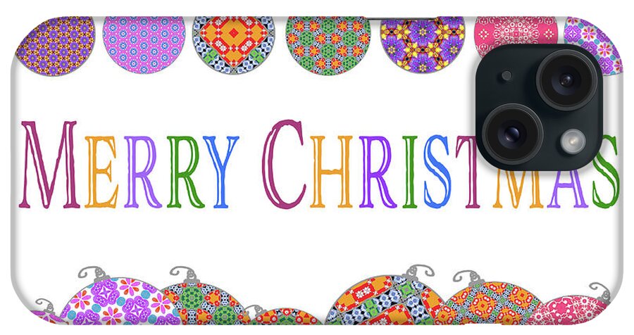 Christmas Card iPhone Case featuring the digital art Colorful Merry Christmas by Marianne Campolongo