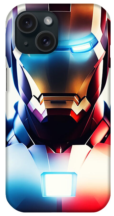 Technology iPhone Case featuring the digital art Colorful Robot by Manjik Pictures