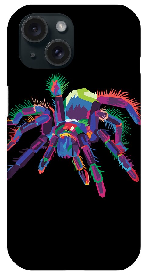 Halloween iPhone Case featuring the digital art Colorful Spider Pop Art Tarantula by Flippin Sweet Gear