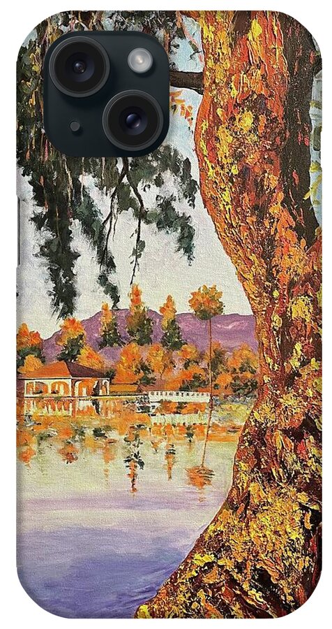 Landscape iPhone Case featuring the painting Colossal tree by Ray Khalife