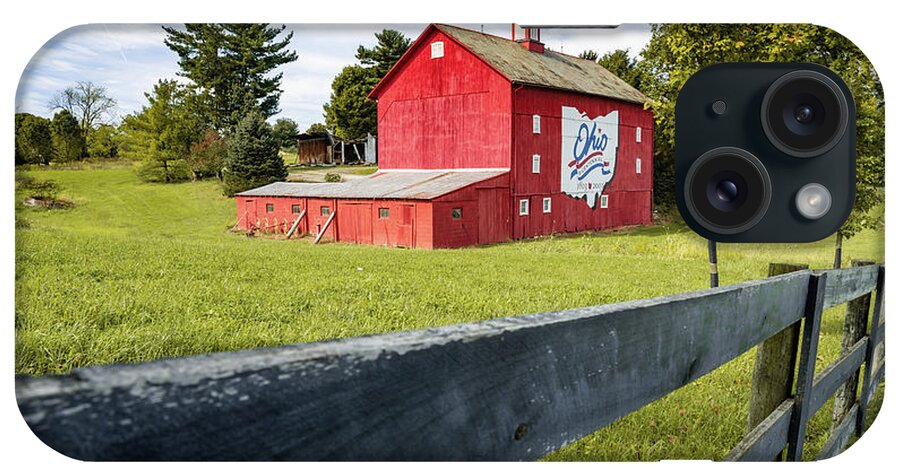 Ohio Bicentennial Barn iPhone Case featuring the photograph Columbus Ohio Bicentennial Barn and Wooden Fence by Gregory Ballos