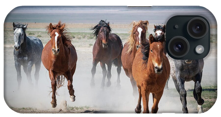 Wild Horses iPhone Case featuring the photograph Coming in Hot by Mary Hone