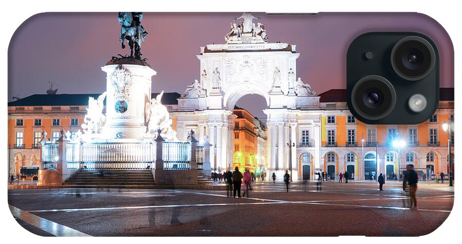 Lisbon iPhone Case featuring the photograph Commerce square in Lisbon, Portugal by Anastasy Yarmolovich