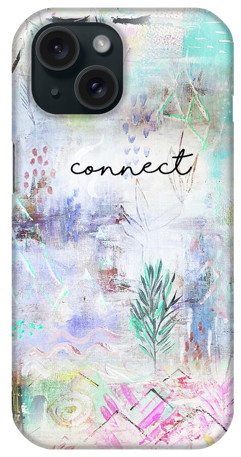Connect iPhone Case featuring the mixed media Connect by Claudia Schoen