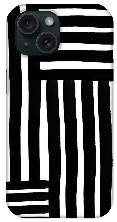 Modern iPhone Case featuring the digital art Connecting Stripes- Art by Linda Woods by Linda Woods