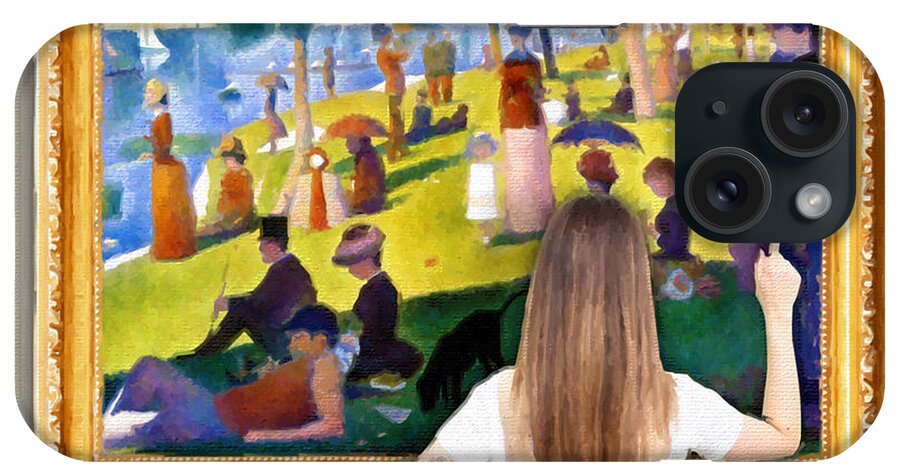 Seurat iPhone Case featuring the painting Connoisseur Observation Of Seurat Sunday Afternoon On The Island Of Grand Jatte by Tony Rubino