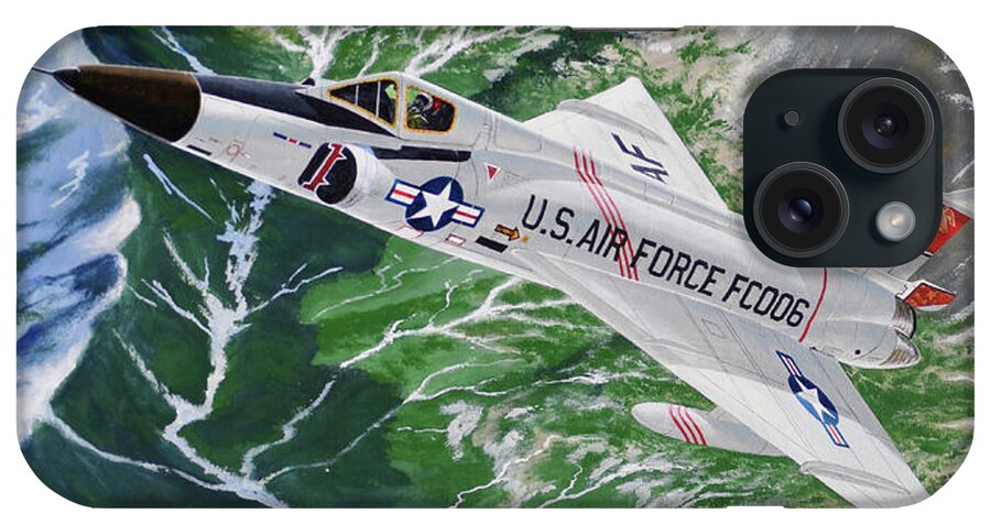 Aviation iPhone Case featuring the painting Convair F-102A Delta Dagger by Steve Ferguson