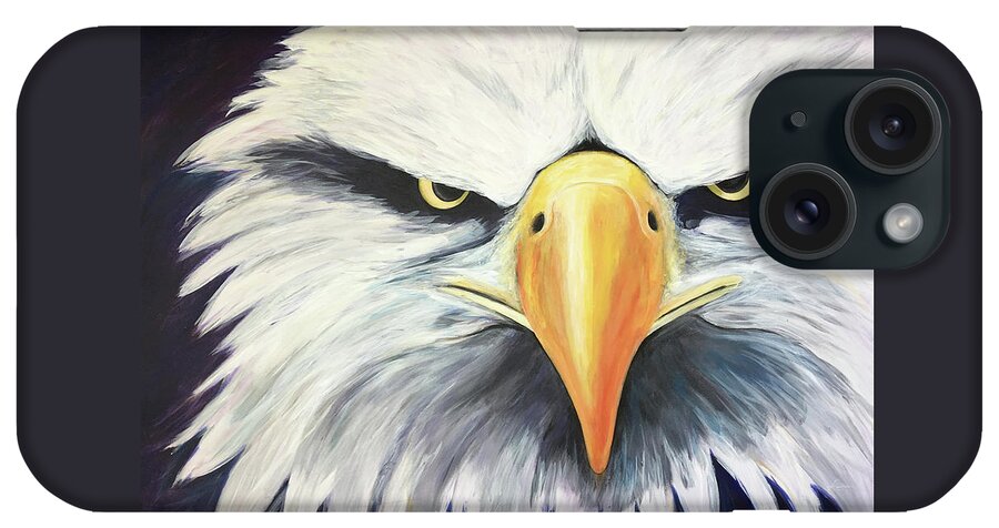 Eagle iPhone Case featuring the painting Conviction by Pamela Schwartz