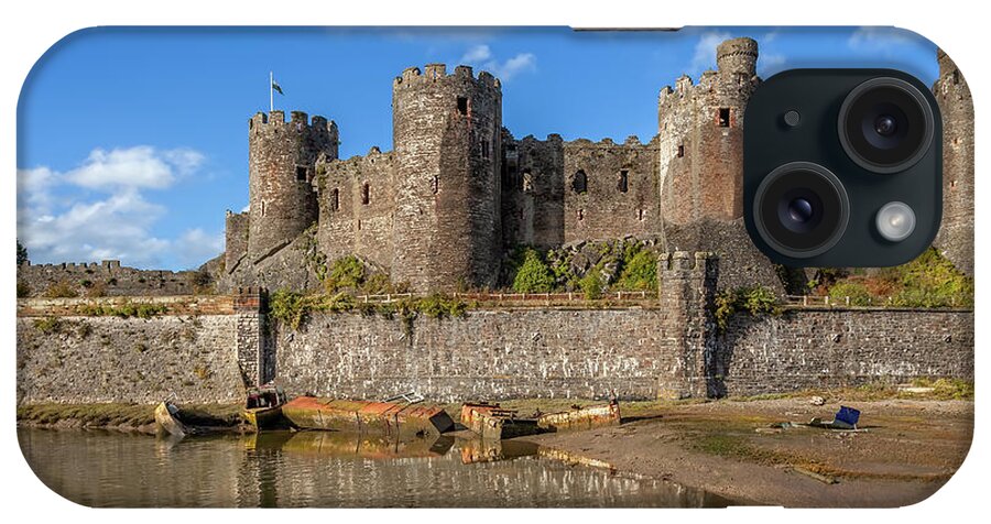 Conwy iPhone Case featuring the photograph Conwy Castle Swan by Adrian Evans