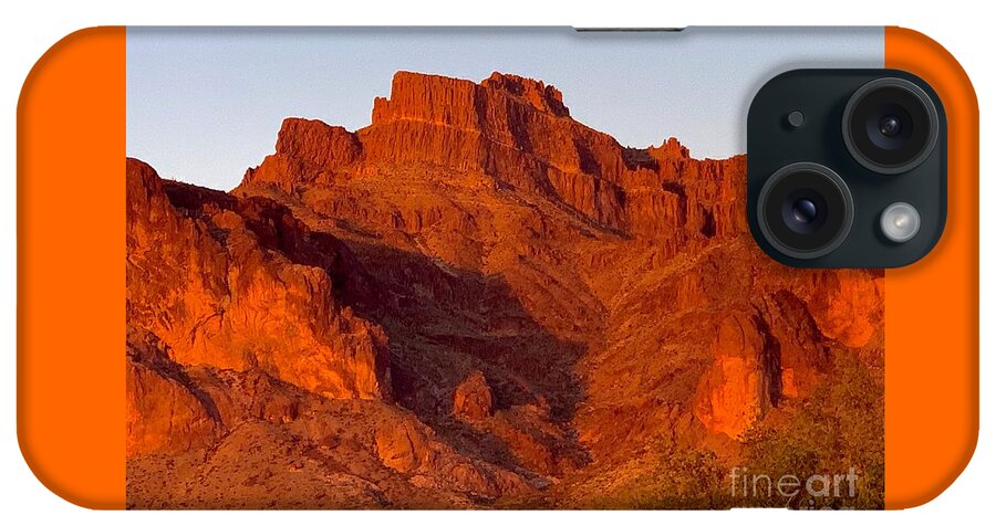 Cougar Shadow Catching Its Prey On The Superstition Mountains iPhone Case featuring the digital art Cougar Shadow Catching Its Prey On The Superstition Mountains by Tammy Keyes