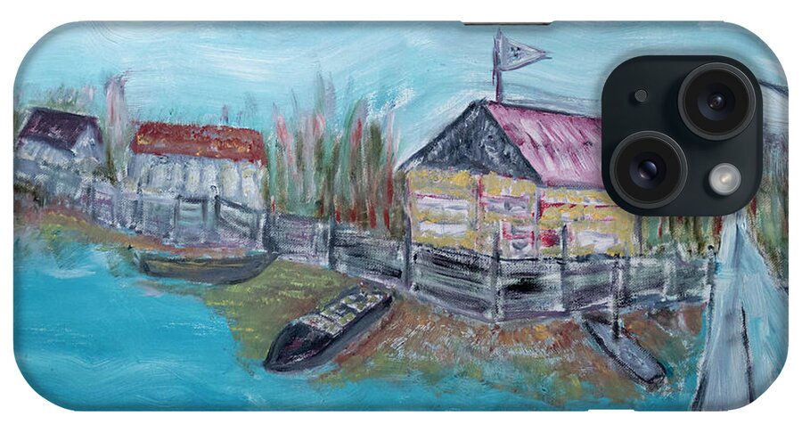  iPhone Case featuring the painting Country Lake Village by David McCready