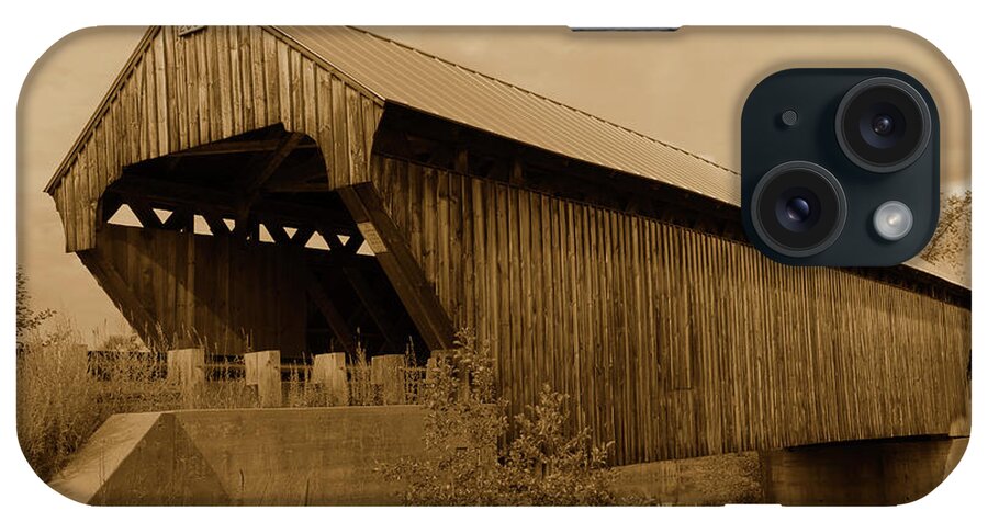 Covered Bridge. Covered iPhone Case featuring the photograph Covered Bridge 2001 by Doolittle Photography and Art