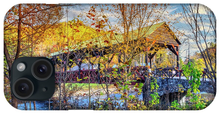 Carolina iPhone Case featuring the photograph Covered Bridge in the Autumn Smoky Mountains by Debra and Dave Vanderlaan
