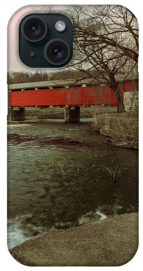Covered iPhone Case featuring the photograph Covered Bridge LoFi by Jason Fink