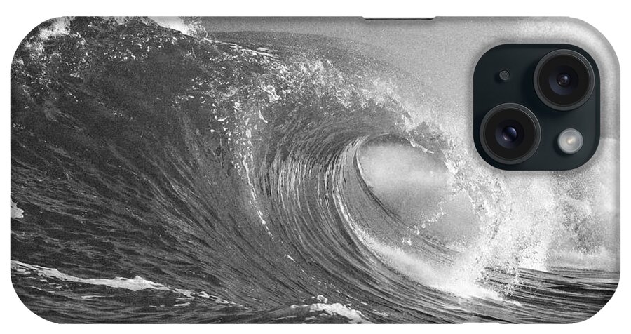 Shorebreak iPhone Case featuring the photograph Crashing Wave in Black and White by Paul Topp