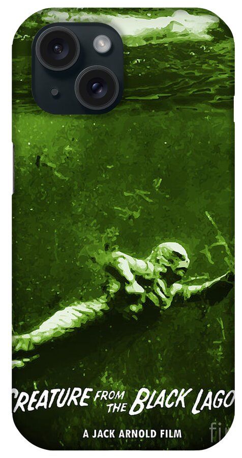 Movie Poster iPhone Case featuring the digital art Creature From The Black Lagoon by Bo Kev
