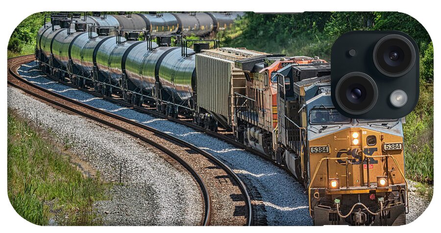 Railroad iPhone Case featuring the photograph CSX K423-13 loaded ethanol train SB at Nortonville Ky by Jim Pearson