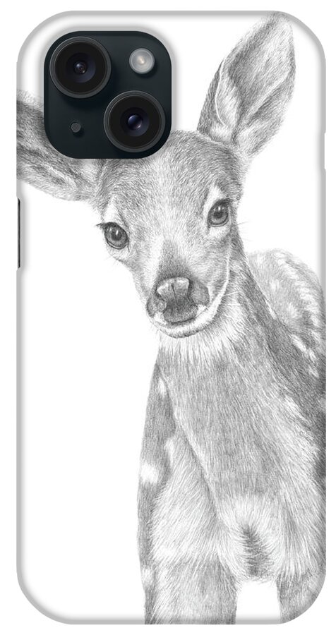 Fawn iPhone Case featuring the painting Curious Fawn by Monica Burnette