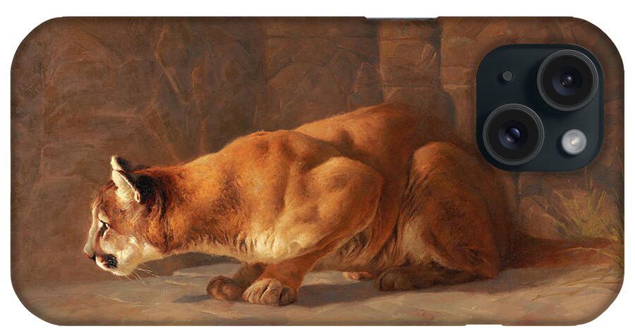Cougar iPhone Case featuring the painting Curious II by Greg Beecham